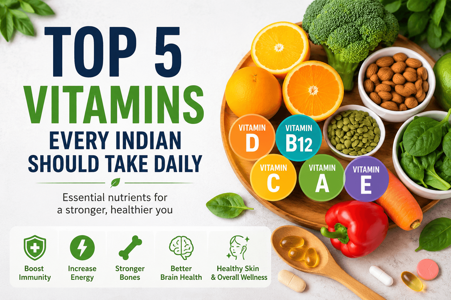 Top 5 Vitamins Every Indian Should Take Daily